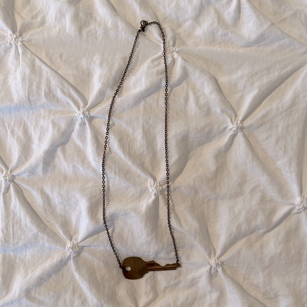 Re-purposed key necklace with dream inscribed on it